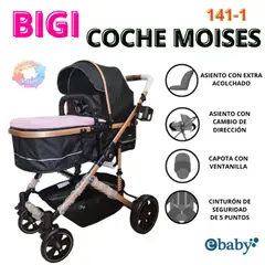 EBABY - COCHE DE LUJO INCLUYE TULL MOISES DE LUJO - ROSADO