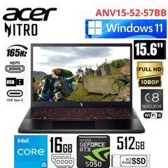 ACER - Laptop Acer Nitro ANV15-52-57BB Intel Core i5-13420H 16GB RAM 512GB SSD RTX5050-8GB 156 FHD WIN11