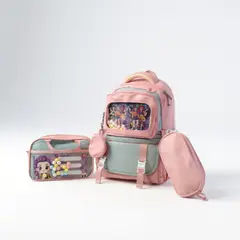 GENERICO - Mochila 3 pzs Rosado KPop + Monedero