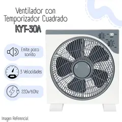GENERICO - VENTILADOR CON TEMPORIZADOR CUADRADO KYT-30A