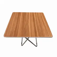 PET MOOD - Mesa Plegable Cuadrada 70cm Alto X 80cm Ancho De Tablero Marrón Rayada