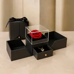 AIROSA - Joyero Eterno - Rosa Preservada + Collar + Tarjeta Premium