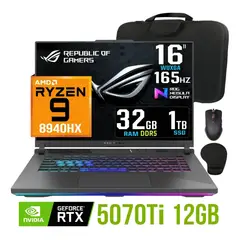 ASUS - Laptop gamer Asus Rog Strix G16 (2025) Ryzen 9 SSD 1TB RAM 32GB Nvidia RTX5070ti 16" IPS 165Hz.