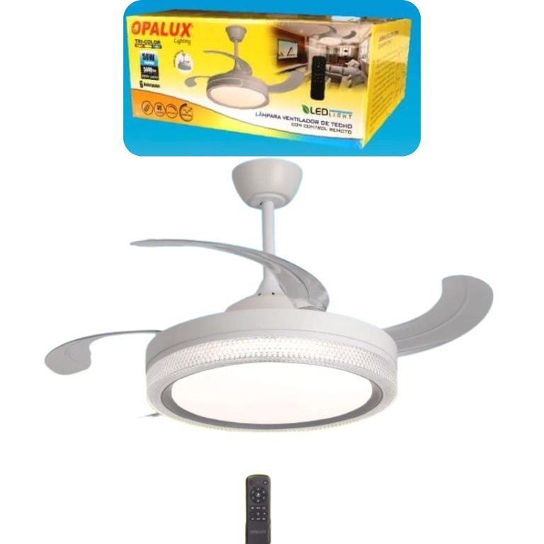 LAMPARA VENTILADOR CON ASPAS DESPLEGABLES RETRACTILES DE 06 VELOCIDADES