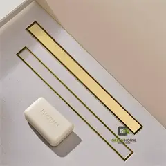 GREEN HOUSE - SUMIDERO REVERSIBLE DORADO MATE 8x60cm ANTIOLOR ACERO