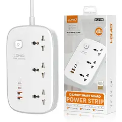 LDNIO - Regleta Ldnio SC3416 2m 7 Tomas Universal USB-A USB-C Blanco