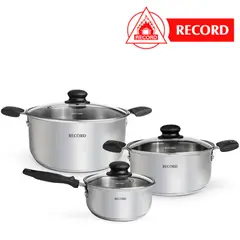RECORD - Juego de Ollas Noella de Acero Inoxidable 6 Piezas -