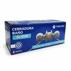 TRAVEX - Chapa Cerradura de Pomo Bola para Baño Acero Inoxidable Travex