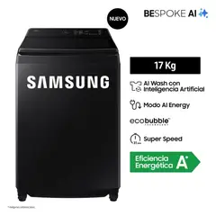 SAMSUNG - Lavadora Automática 17Kg Negro WA80F17S8BPE