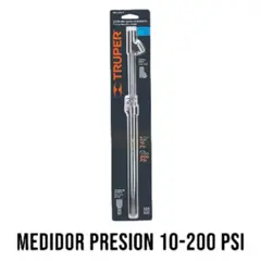 Truper - Medidor de Presión de Neumáticos 10–200 PSI - Profesional y Preciso - Truper 18244