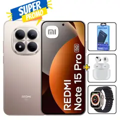 XIAOMI - Xiaomi Redmi Note 15 Pro 5G 256GB Titanio + Cargador 10000mAh + Smartwatch + Audifonos REGISTRADO