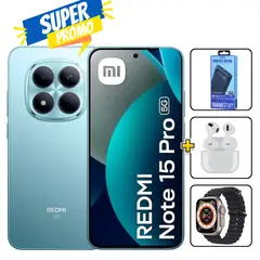 XIAOMI - Xiaomi Redmi Note 15 Pro 5G 256GB Azul + Cargador 10000mAh + Smartwatch + Audifonos REGISTRADO