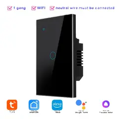 GENERICO - Interruptor de Luz WiFi Inteligente Táctil de Pared  Compatible con Alexa y Google