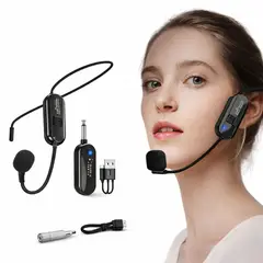 GENERICO - Micrófono Inalámbrico de Diadema con Receptor Compatible con Parlantes y Amplificadores