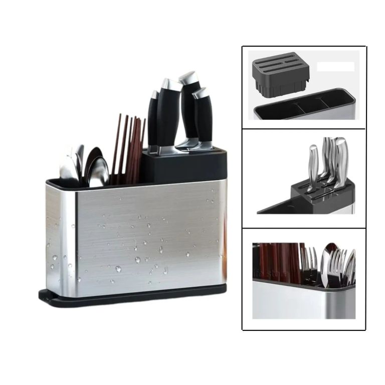 Organizador Porta Cubierto Cuchillos con Escurridor
