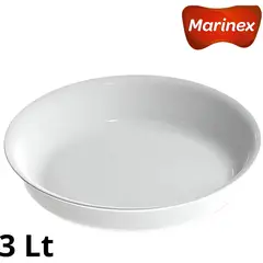 MARINEX - Fuente Redonda Grande Opaline de Vidrio Templado 3 Lt 6 Piezas- Marinex