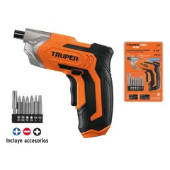Truper - Destornillador Atornillador Inalámbrico + 7 Brocas Truper 3.6v 220v