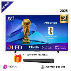 Hisense - Televisor Hisense 58 58Q6QV QLED 4K 2025 + Soundbar Nex