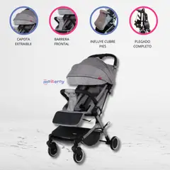 POWER A - Coche Maleta para Bebés «ARIA» Gris