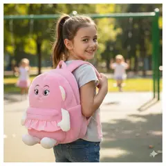 GENERICO - Mini Mochila Diseño Peluche 3D Kawaii Lona para Niños y Niñas