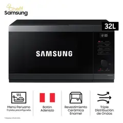 SAMSUNG - Horno Microondas 32 Litros Cheff Acero Inox Samsung  MS32DG4504AGPE