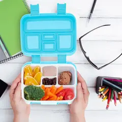 GENERICO - Taper bento con divisones celeste