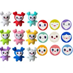 XCLUSIVE - Lovely Twice Set 9 de llaveros de peluche y 9 Pines Holograficos
