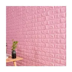 GENERICO - PAPEL TAPIZ COLOR ROSADO 3D ADHESIVO SET X 10 UNID