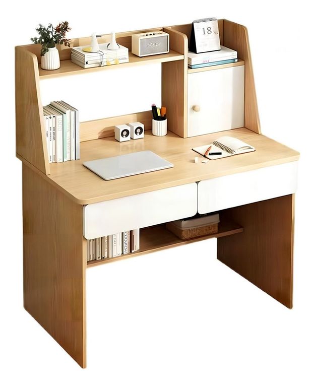 Escritorio Con Estanteria 80109cm Cajón Gabinete Oficina