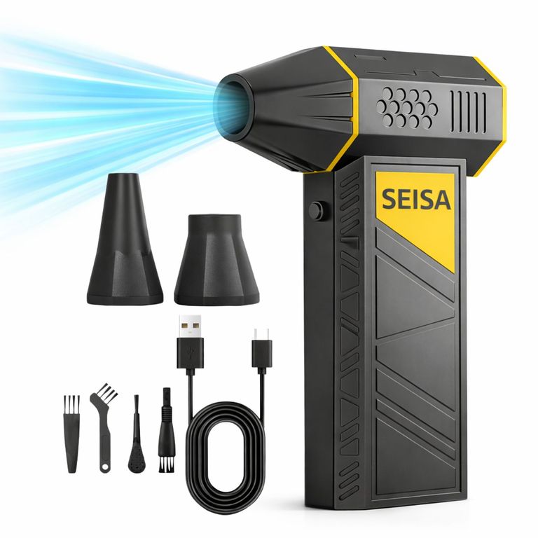 Soplador Eléctrico de Aire 11000RPM Turbo Jet Recargable USB-C para PC Teclado Auto y Hogar