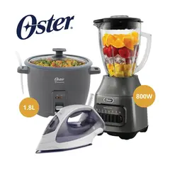 OSTER - Combo Oster Licuadora + Olla Arrocera 1.8 LT+ Plancha a Vapor