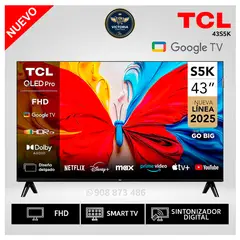 TCL - Televisor QLED 43 Full HD Smart TV 43S5K Google TV
