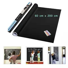 GENERICO - Pizarra Adhesiva De Vinilo Negro Para Pared - 60 x 200 cm