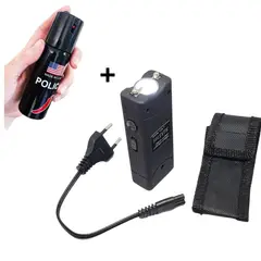 GENERICO - Gas Pimienta y Paralizador Eléctrico Portátil Recargable con Linterna LED