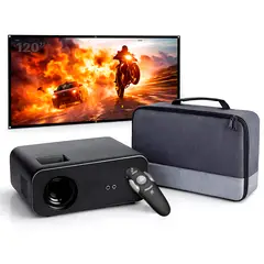 OWLENZ - Proyector Smart SD550 Enfoque Manual + Ecran 120 Pulgadas + Puntero Láser + Bolso de Transporte