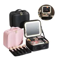 GENERICO - Neceser De Maquillaje Con Espejo Led Maletin neceser