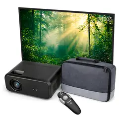 OWLENZ - Proyector Smart SD550 Enfoque Manual + Ecran 100 Pulgadas + Puntero Láser + Bolso de Transporte