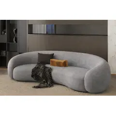 GENERICO - Sofa Curvo Nápoles 3 cuerpos - Gris