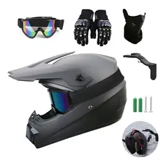 U BUY - Casco integral de moto talla L negro mate + guantes gafas y pantalla facial