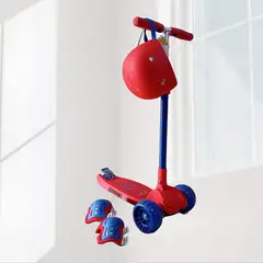 OKA - Scooter Plegable Para Niños Modelo Carrito Rojo Con Azul