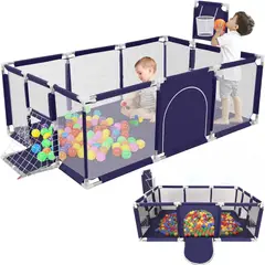 GENERICO - Corral Parque Infantil para Bebés 180 x 120 Azul