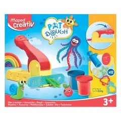 MAPED - Set de Plastilina Path Dough – 4 botes + 12 accesorios prensa Maped Creativ