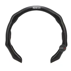 SPARCO - Protector De Volante Exclusivo Fibra De Carbono Negro