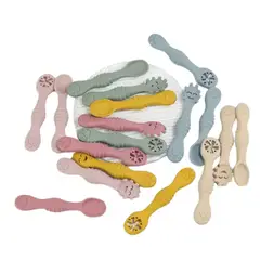GENERICO - Set de Cucharas de Silicona para Bebé  Pack x3 con Estuche  Niño