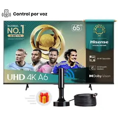 HISENSE - Televisor 65 UHD 4K Smart Tv 65A6NV + Antena Digital