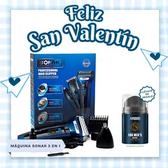 GENERICO - PACK SAN VALENTÍN AFEITADORA SONAR 3 EN 1 + BLOQUEADOR DE REGALO