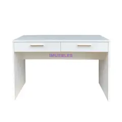TEMEL - Escritorio de Melamina Blanco 120 cm con Cajones – Modelo TOK