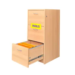TEMEL - Archivador Oficina, Cajonera 03 Para Folder Colgante Llave. Haya