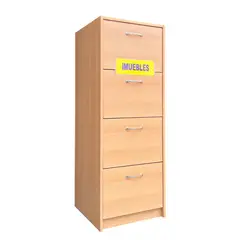 TEMEL - Archivador Oficina, Cajonera 04 Para Folder Colgante Llave Haya