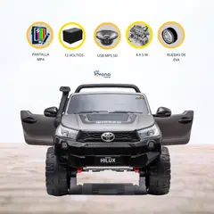 TOYOTA - Carro a Batería 4X4 para Niños TOYOTA «HILUX» Gray